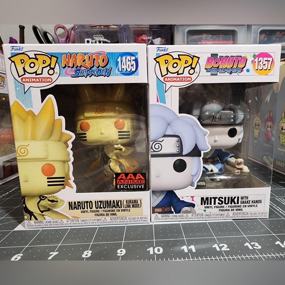 Funko Pop Naruto Uzumaki 1465 and Mitsuki 1357 Figures
